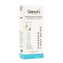 ژنوبایوتیک-کرم ضدآفتاب SPF50 مناسب پوست خشک ژنوبایوتیک بژ روشن