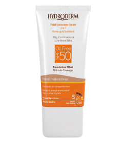 هیدرودرم-کرم ضدافتاب SPF50 با پوشش کرم پودری